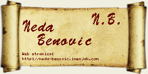 Neda Benović vizit kartica